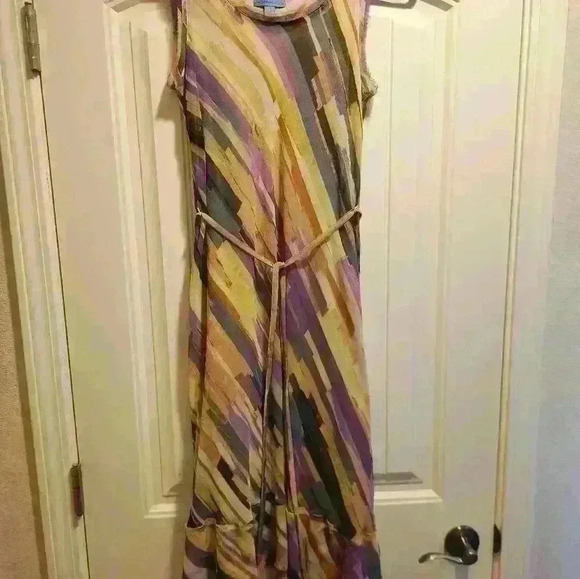 Simply Vera, Vera Wang high-low, distressed slip-on,belt, summer dress small - Picture 10 of 10